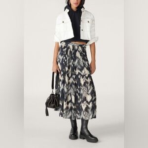 ba&sh Black and White Maxi Skirt Elegant Flow